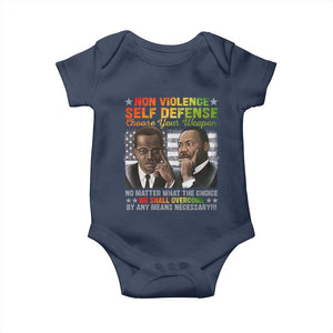 Malcolm X Martin Luther King Jr Baby Onesie Choose Your Weapon No Matter What The Choice
