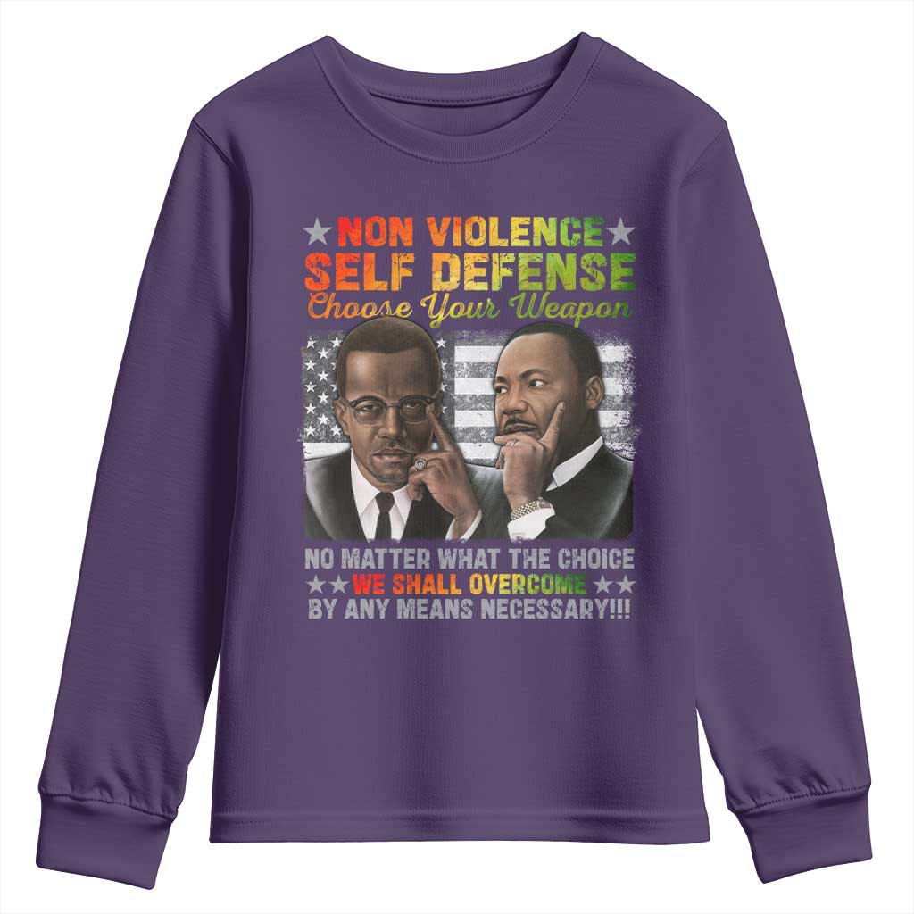 Malcolm X Martin Luther King Jr Youth Sweatshirt Choose Your Weapon No Matter What The Choice