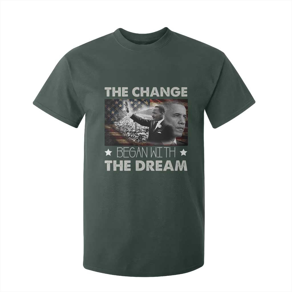 MLK Obama T Shirt For Kid The Change Began With The Dream