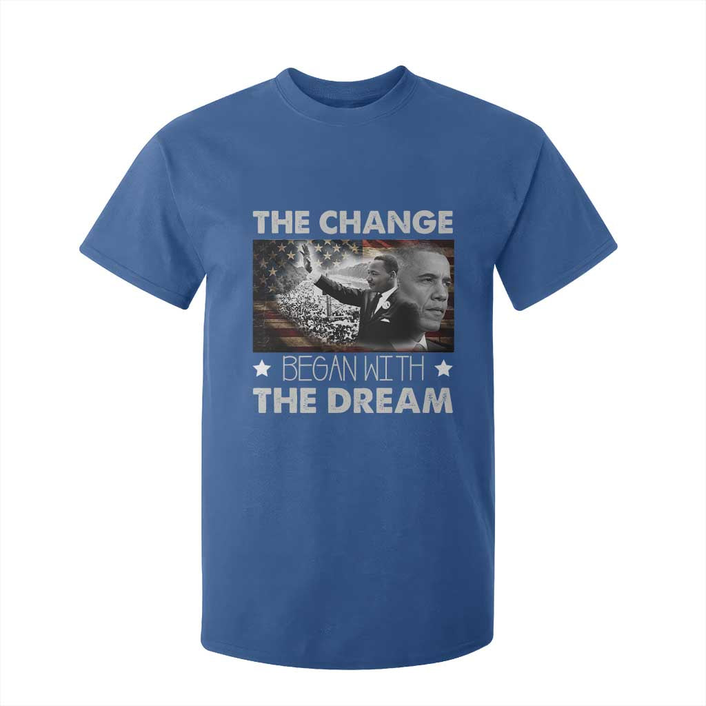 MLK Obama T Shirt For Kid The Change Began With The Dream