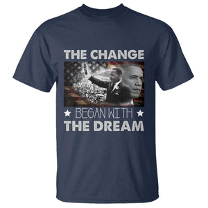 MLK Obama T Shirt The Change Began With The Dream