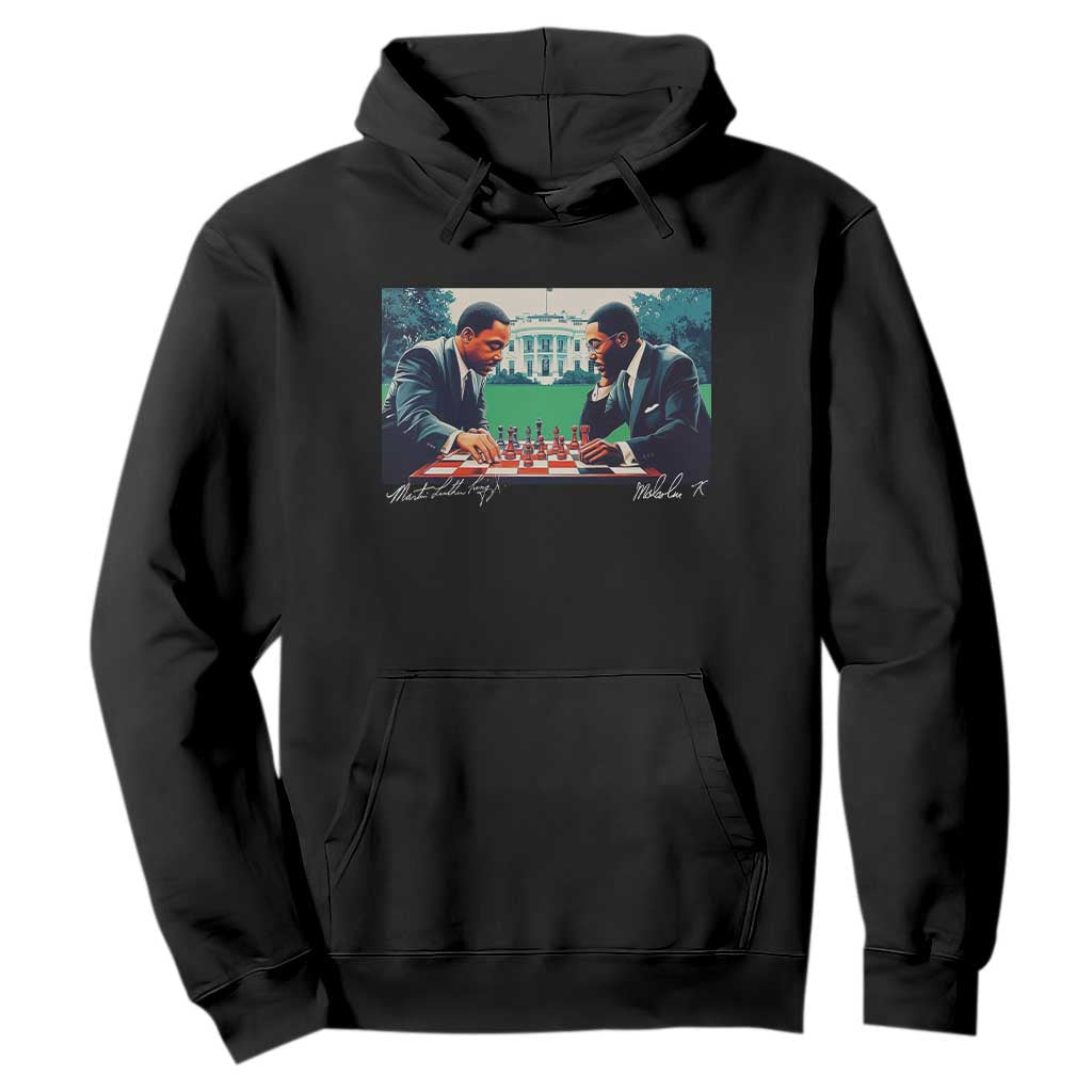Malcolm X Martin Luther King Jr Hoodie Playing Chess White House Black History