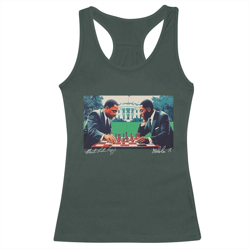 Malcolm X Martin Luther King Jr Racerback Tank Top Playing Chess White House Black History