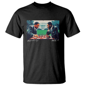 Malcolm X Martin Luther King Jr T Shirt Playing Chess White House Black History