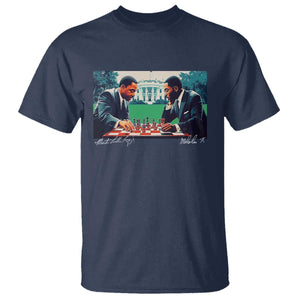 Malcolm X Martin Luther King Jr T Shirt Playing Chess White House Black History