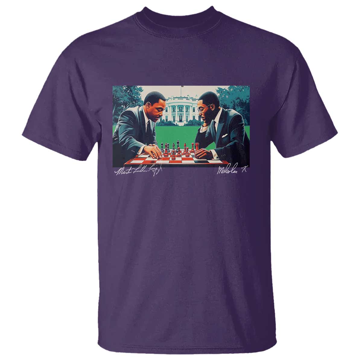 Malcolm X Martin Luther King Jr T Shirt Playing Chess White House Black History