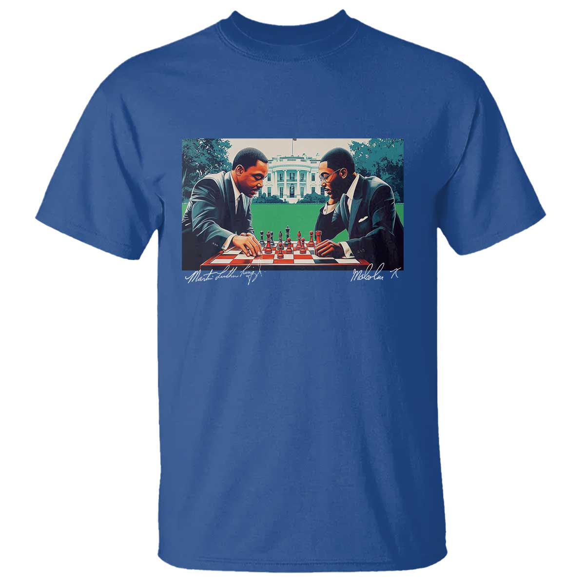 Malcolm X Martin Luther King Jr T Shirt Playing Chess White House Black History