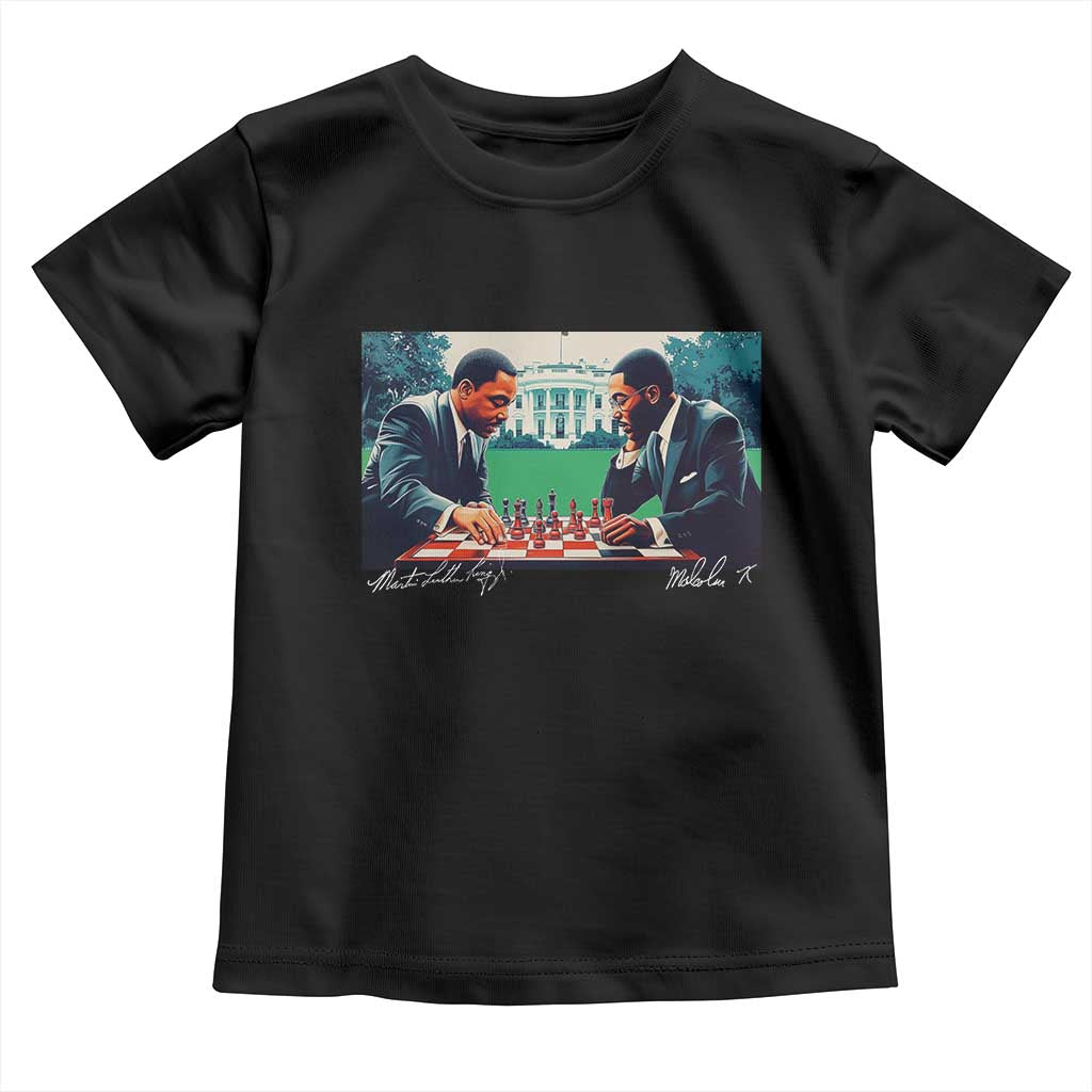 Malcolm X Martin Luther King Jr Toddler T Shirt Playing Chess White House Black History