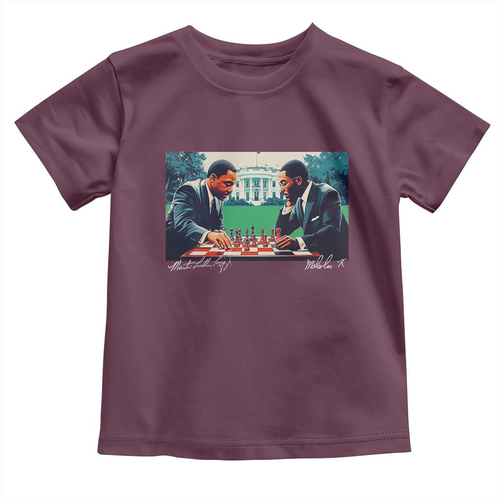 Malcolm X Martin Luther King Jr Toddler T Shirt Playing Chess White House Black History
