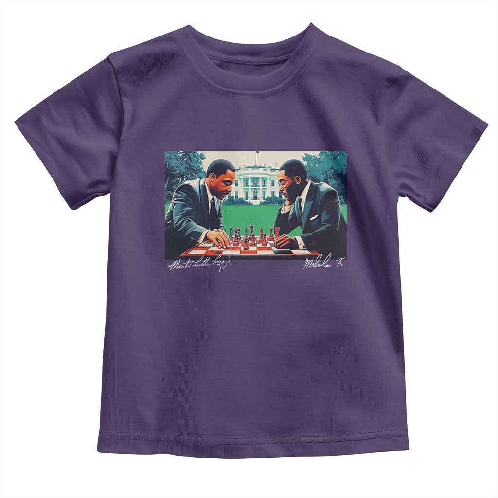 Malcolm X Martin Luther King Jr Toddler T Shirt Playing Chess White House Black History
