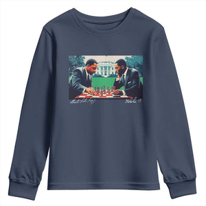 Malcolm X Martin Luther King Jr Youth Sweatshirt Playing Chess White House Black History