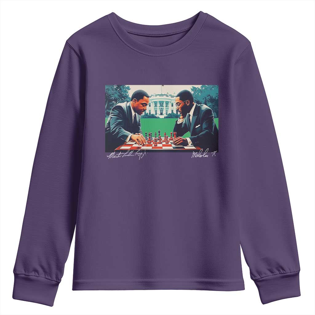 Malcolm X Martin Luther King Jr Youth Sweatshirt Playing Chess White House Black History
