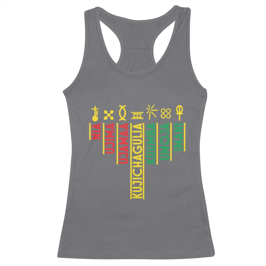 African American Christmas Racerback Tank Top 7 Principles Of Kwanzaa