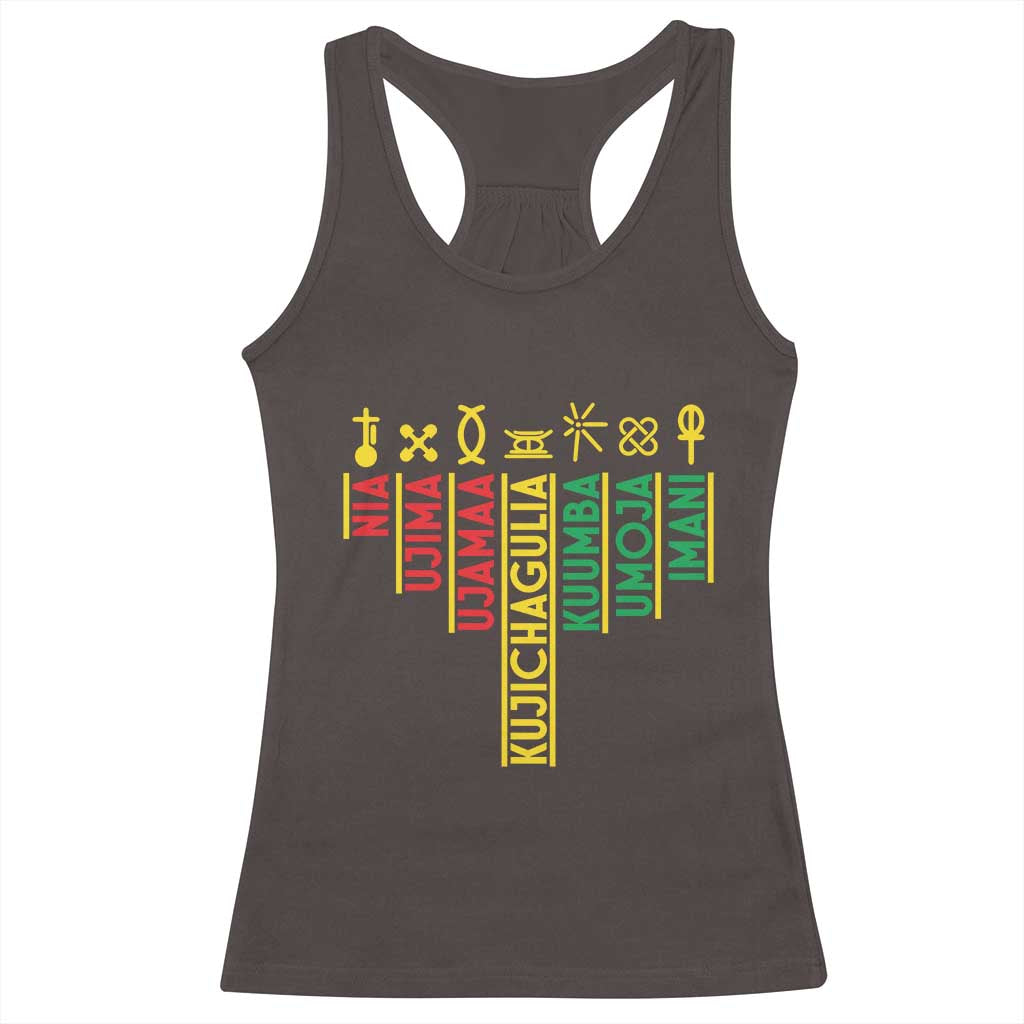African American Christmas Racerback Tank Top 7 Principles Of Kwanzaa