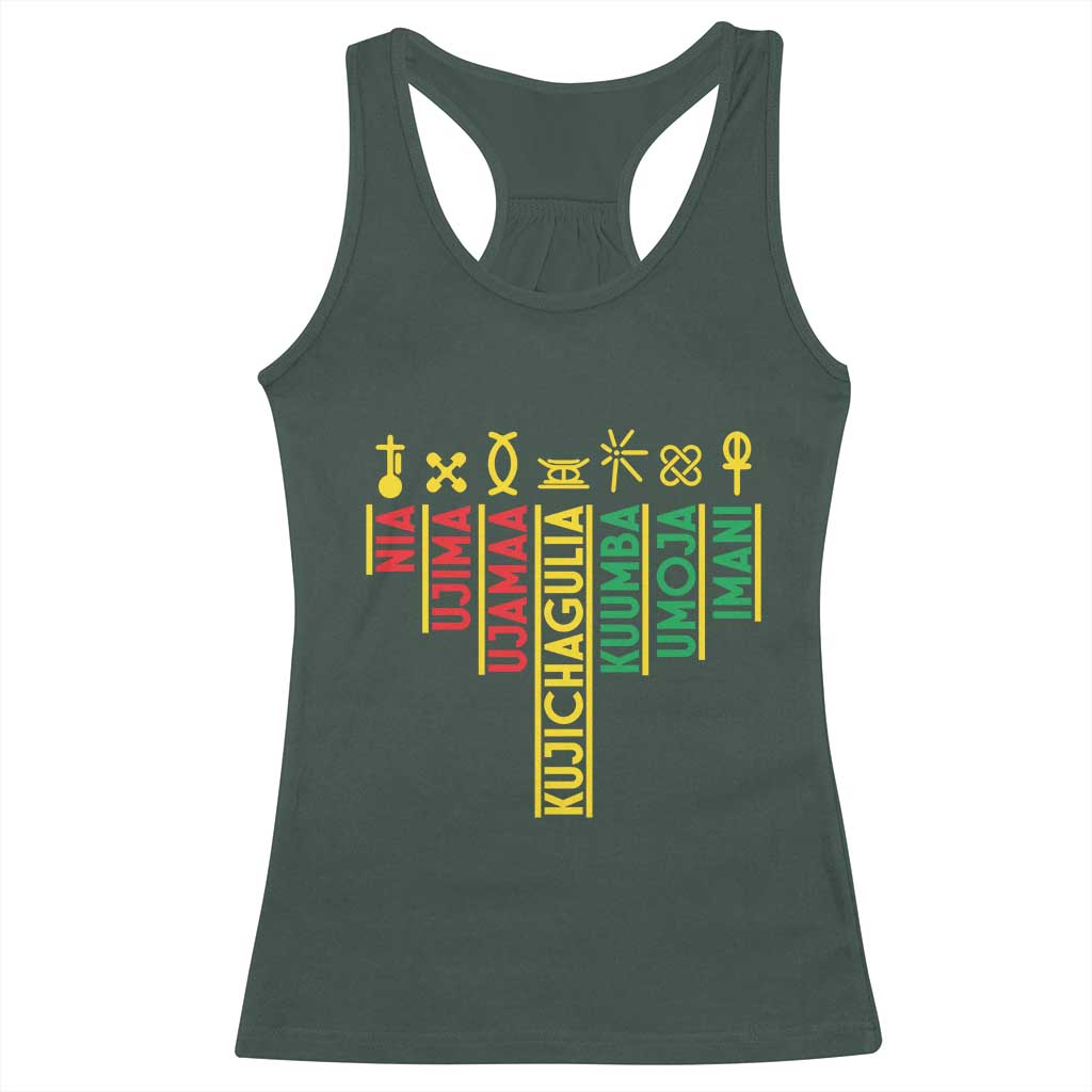 African American Christmas Racerback Tank Top 7 Principles Of Kwanzaa