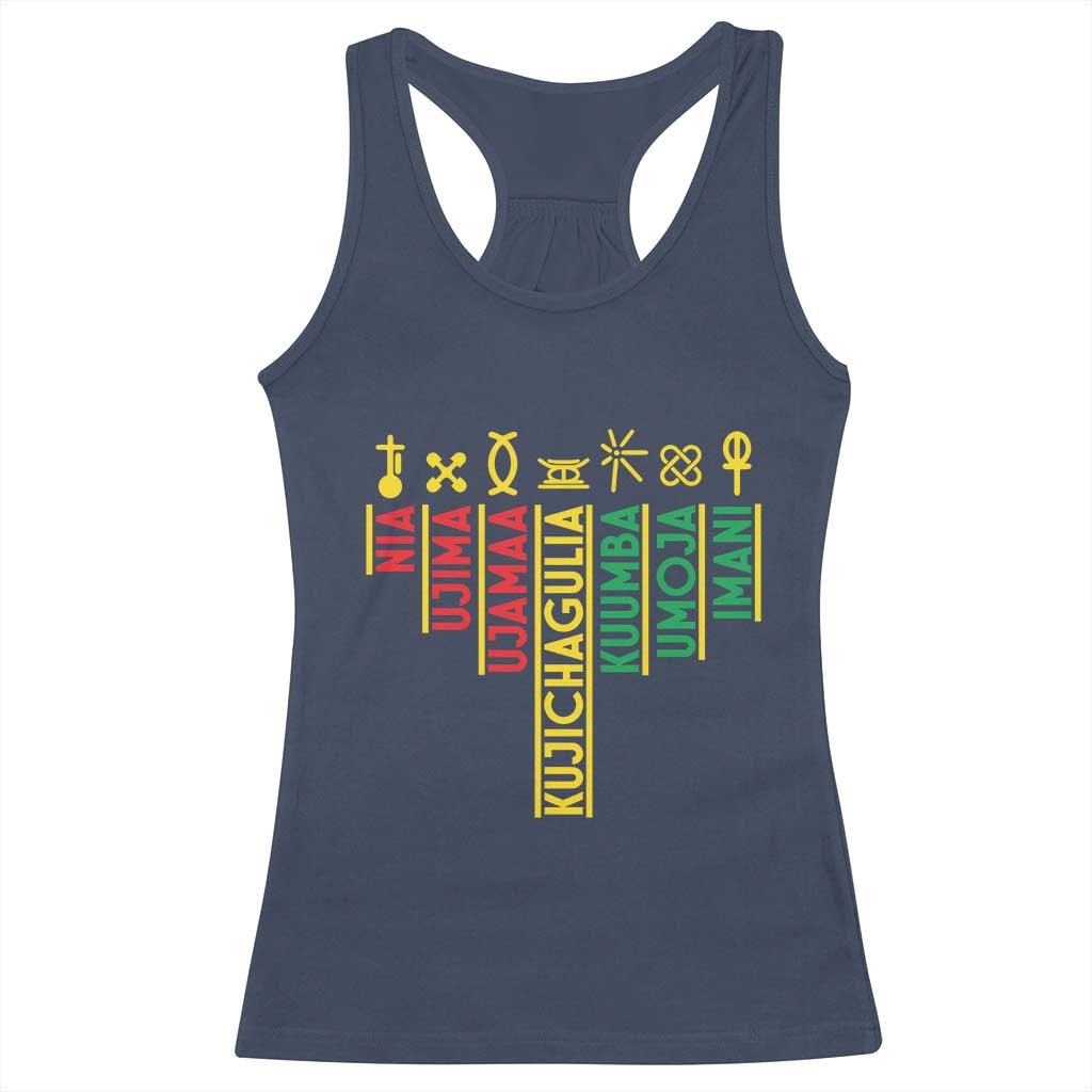 African American Christmas Racerback Tank Top 7 Principles Of Kwanzaa