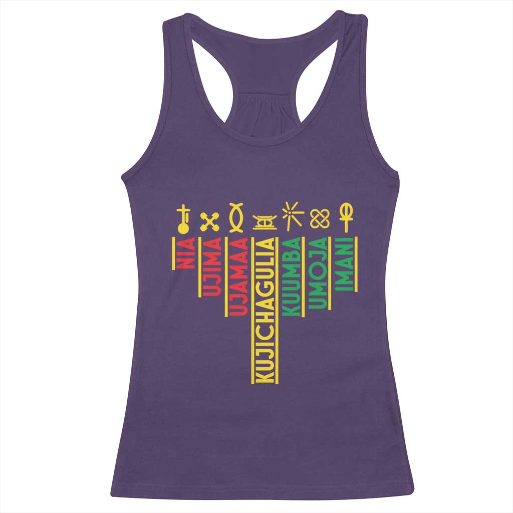 African American Christmas Racerback Tank Top 7 Principles Of Kwanzaa