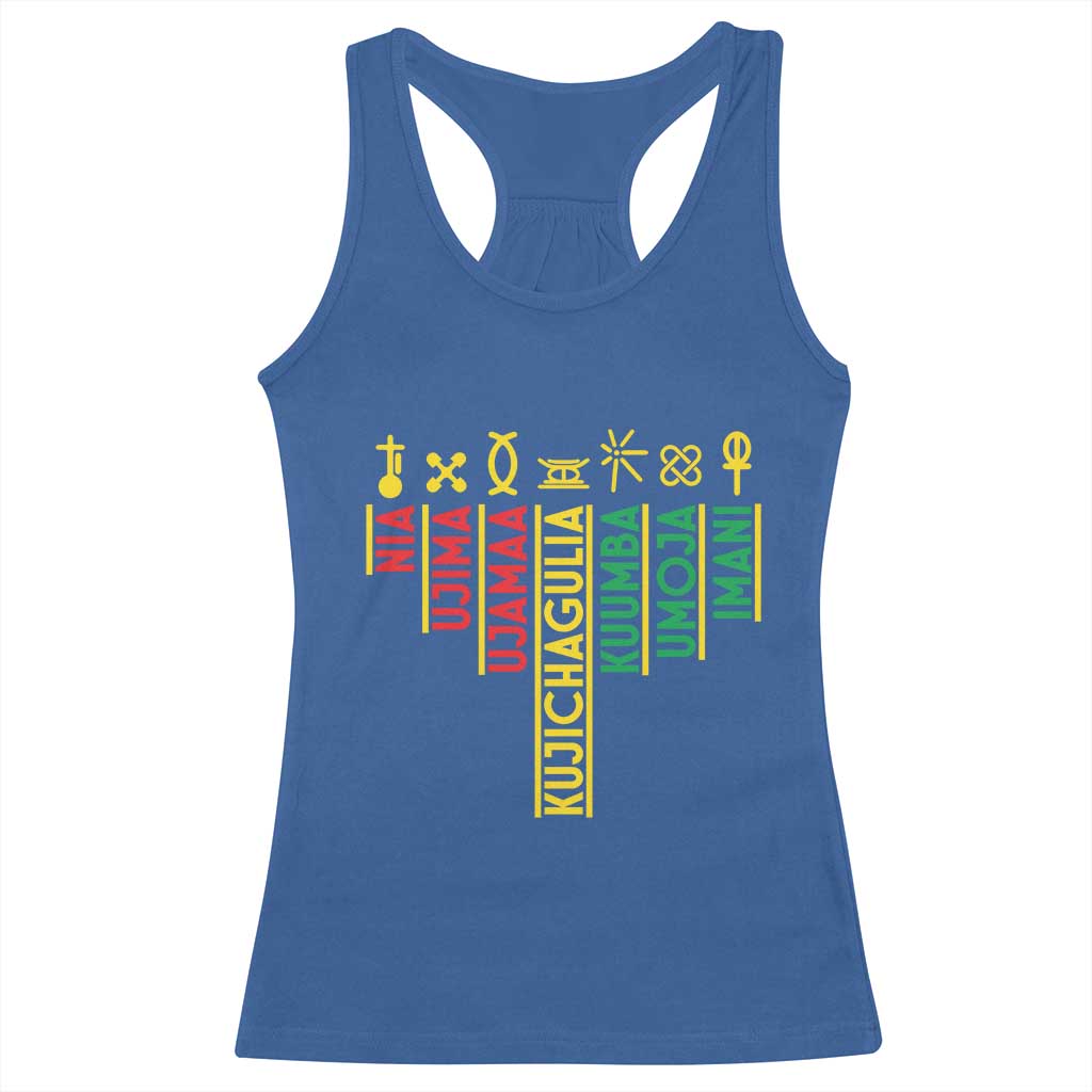African American Christmas Racerback Tank Top 7 Principles Of Kwanzaa