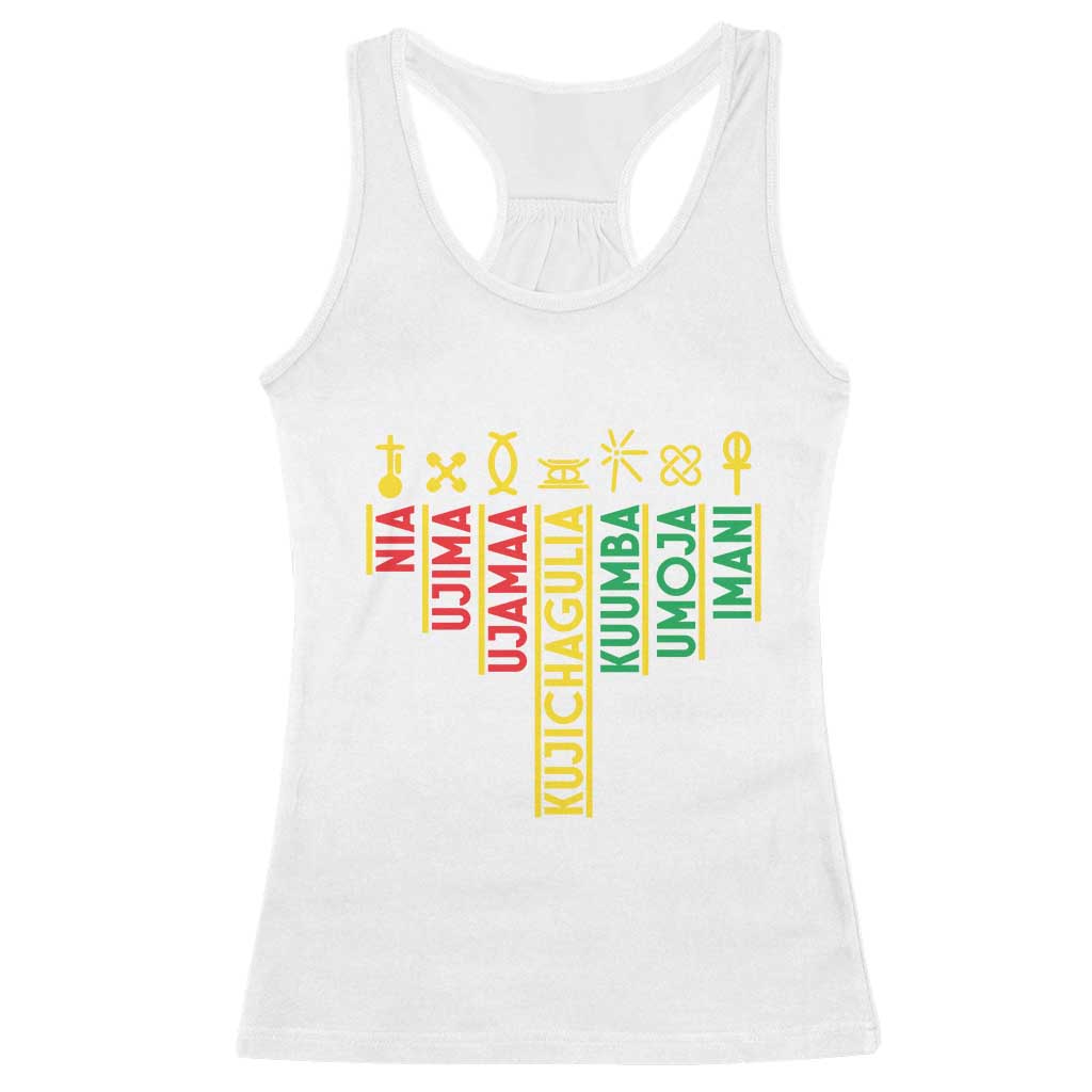 African American Christmas Racerback Tank Top 7 Principles Of Kwanzaa