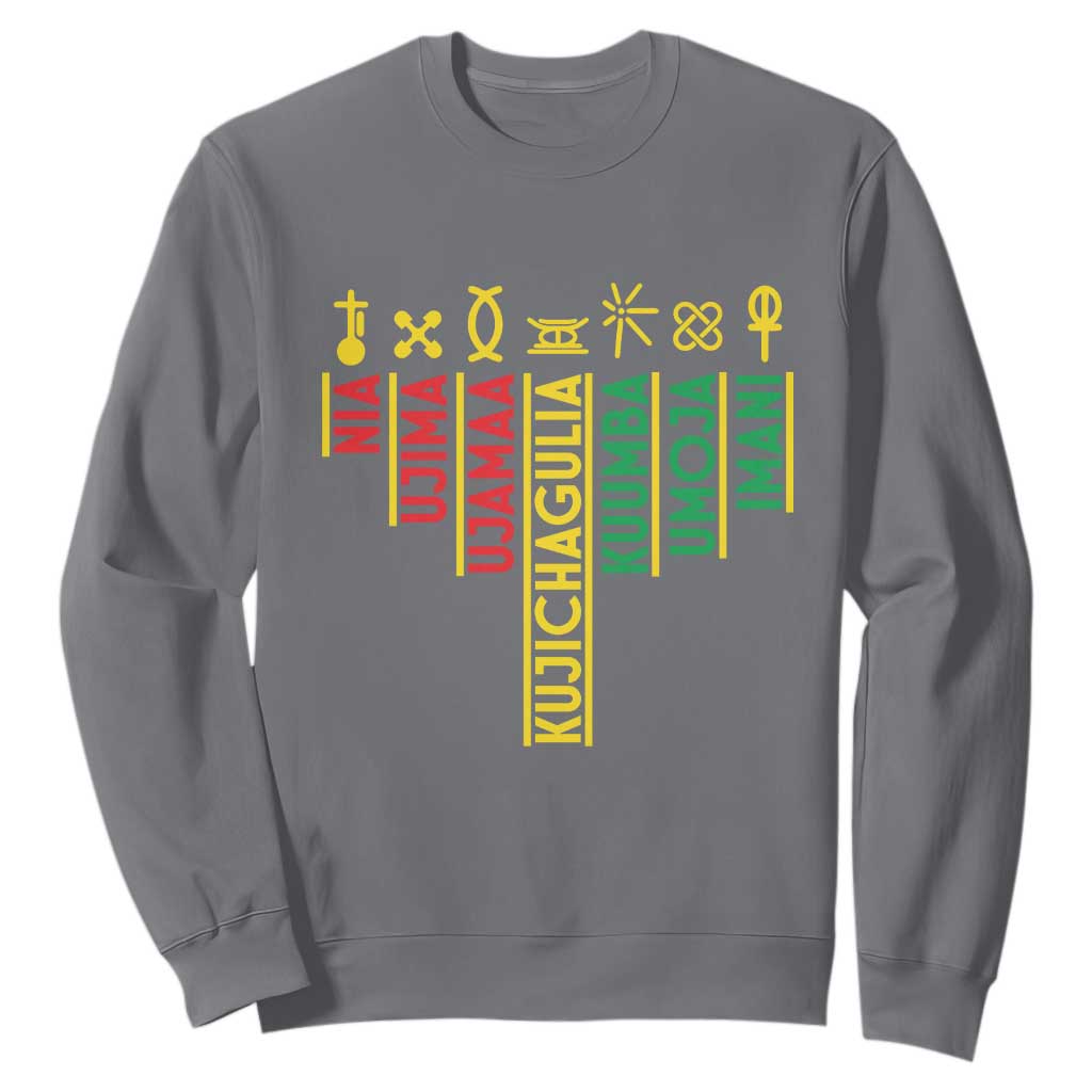 African American Christmas Sweatshirt 7 Principles Of Kwanzaa