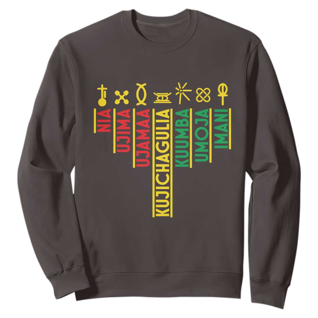 African American Christmas Sweatshirt 7 Principles Of Kwanzaa