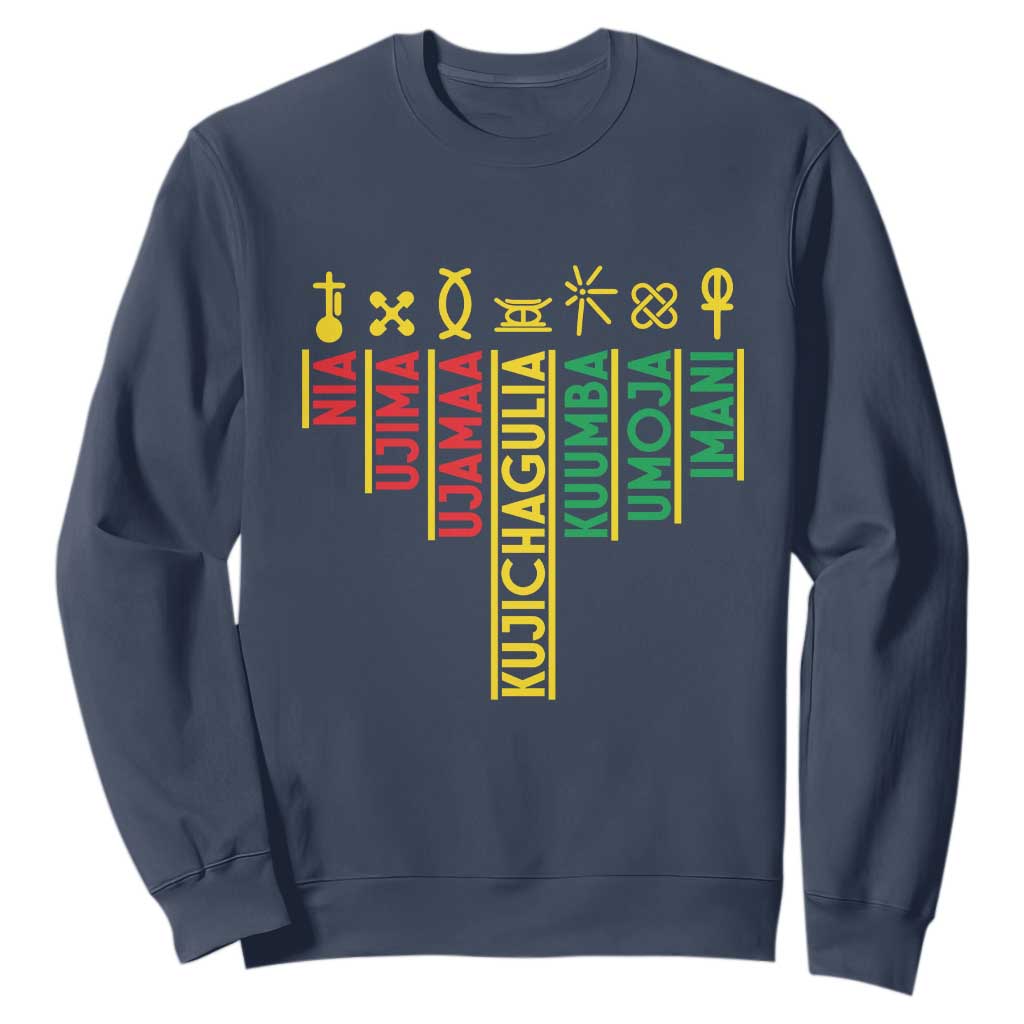 African American Christmas Sweatshirt 7 Principles Of Kwanzaa