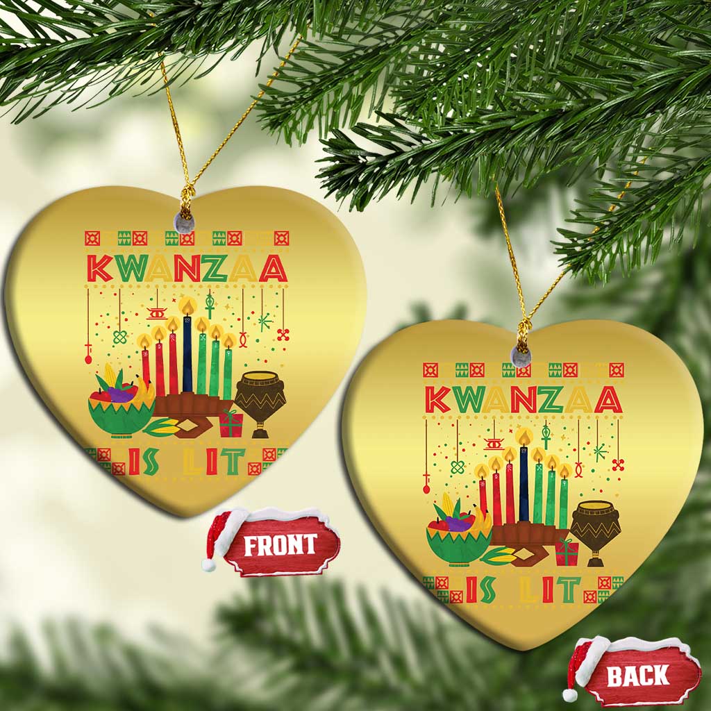 African American Xmas Kwanzaa Is Lit Christmas Ornament