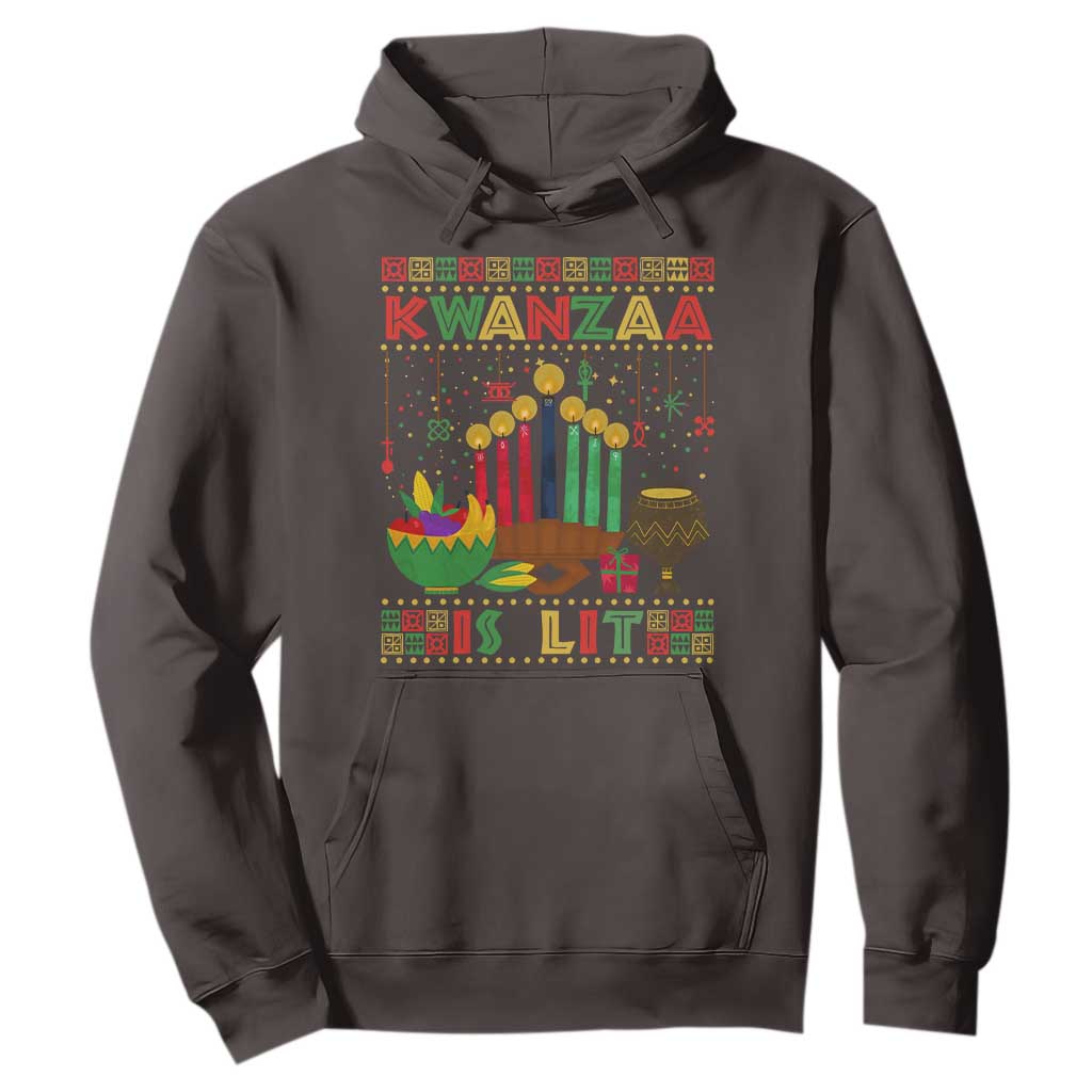 African American Xmas Kwanzaa Is Lit Hoodie