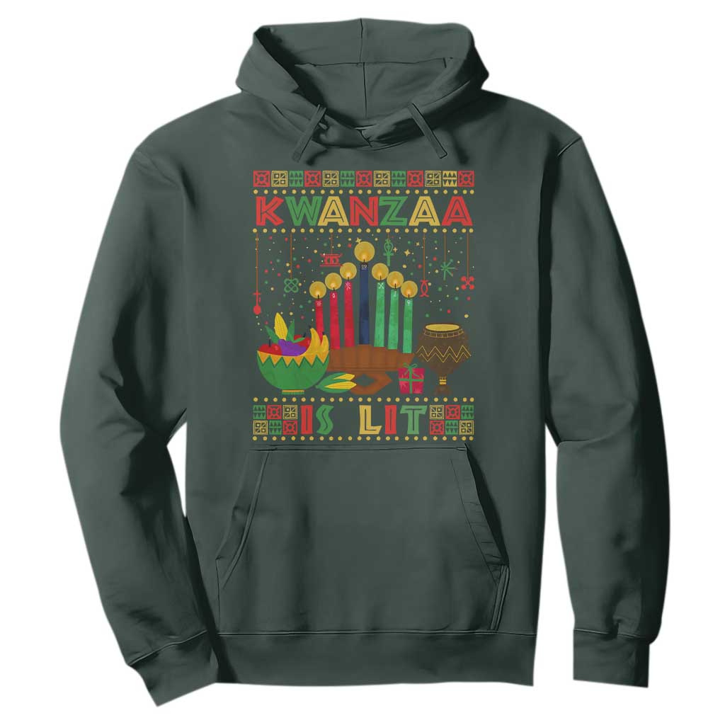African American Xmas Kwanzaa Is Lit Hoodie
