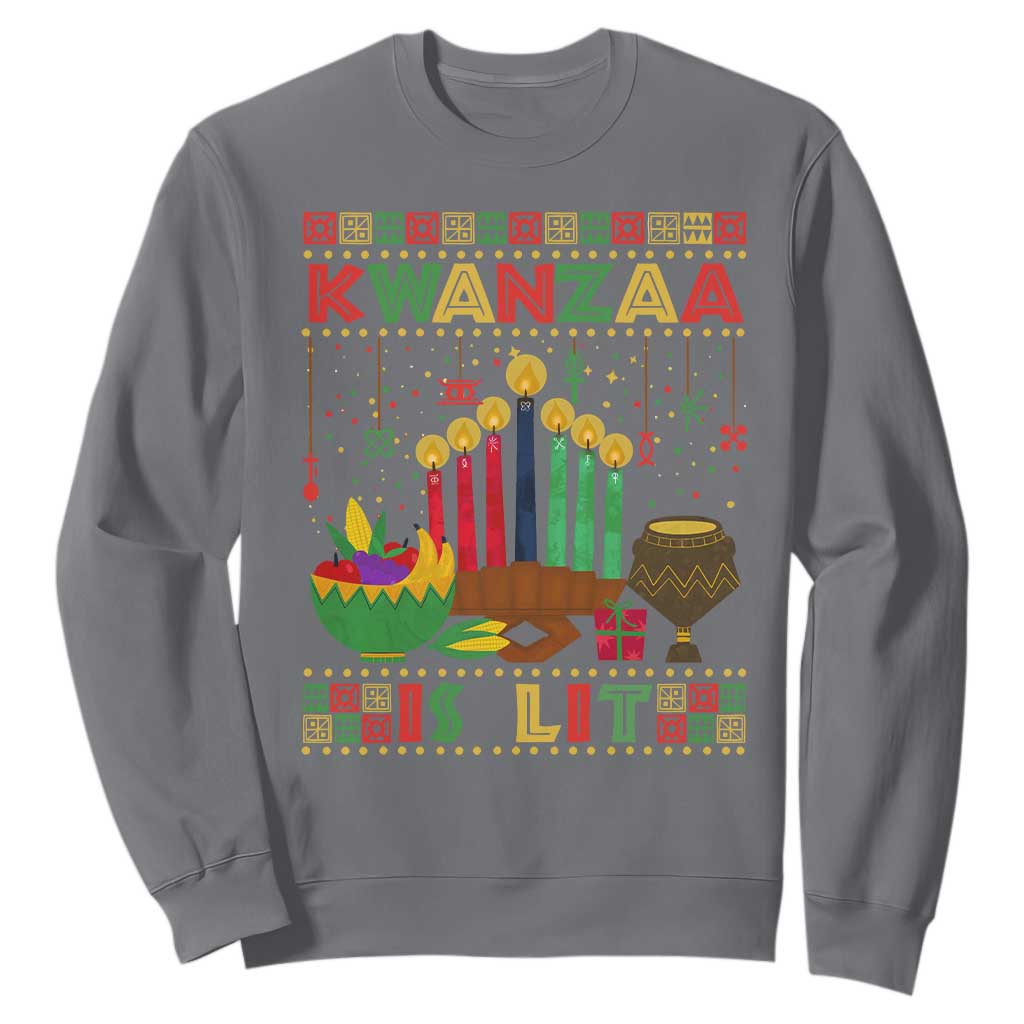 African American Xmas Kwanzaa Is Lit Sweatshirt