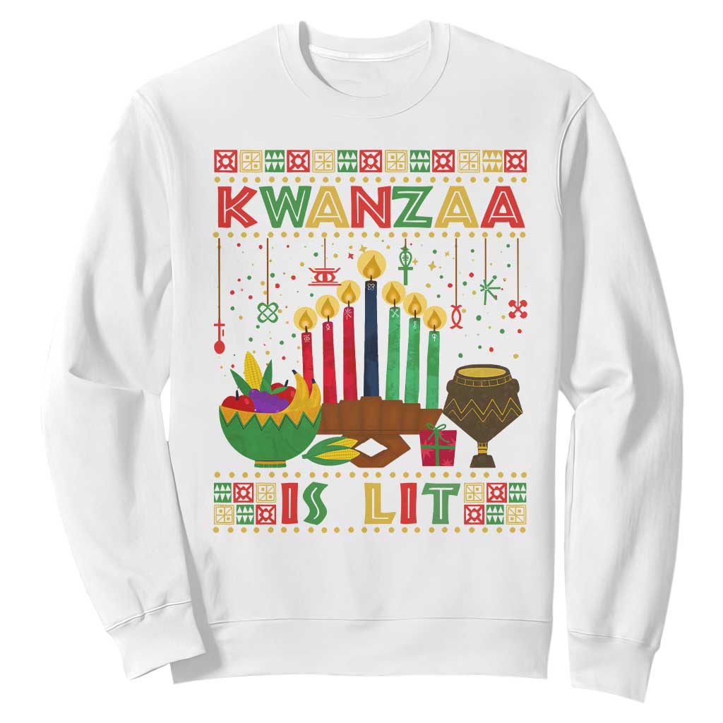 African American Xmas Kwanzaa Is Lit Sweatshirt