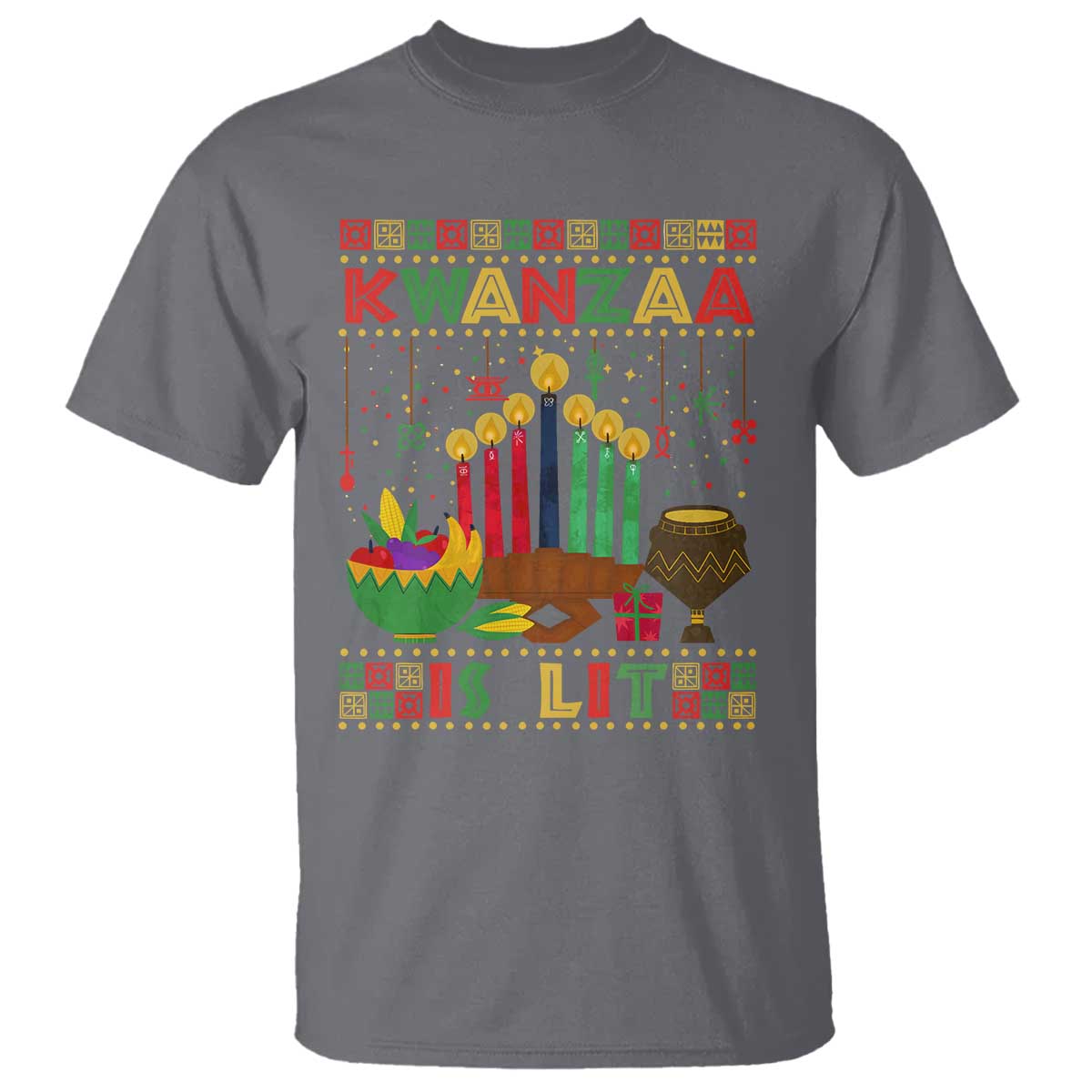 African American Xmas Kwanzaa Is Lit T Shirt