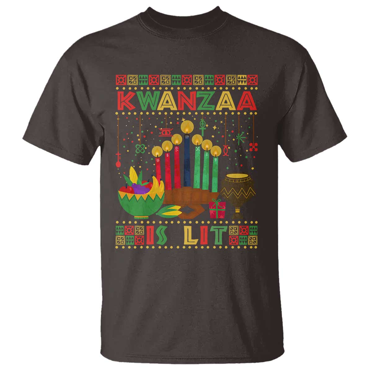 African American Xmas Kwanzaa Is Lit T Shirt