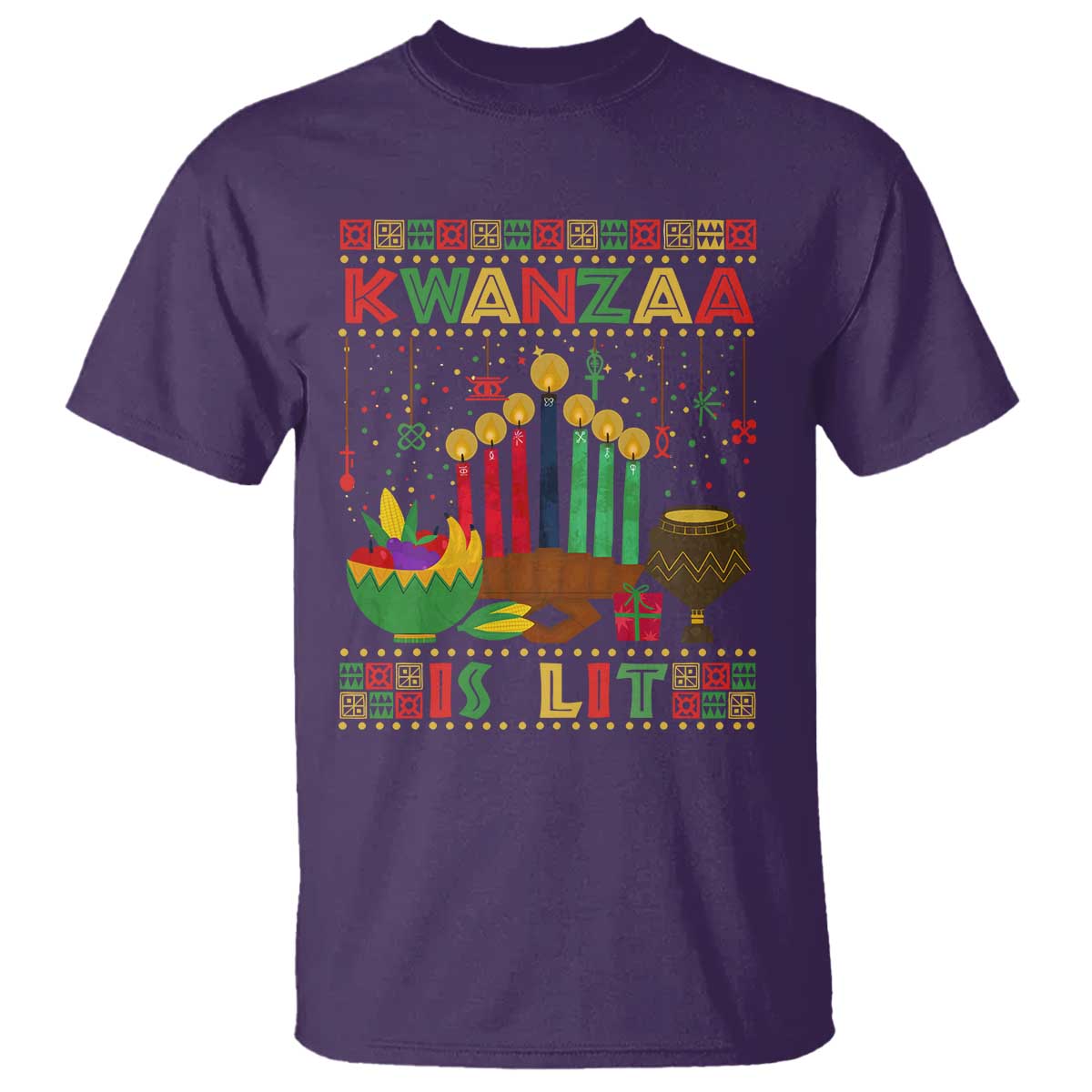 African American Xmas Kwanzaa Is Lit T Shirt