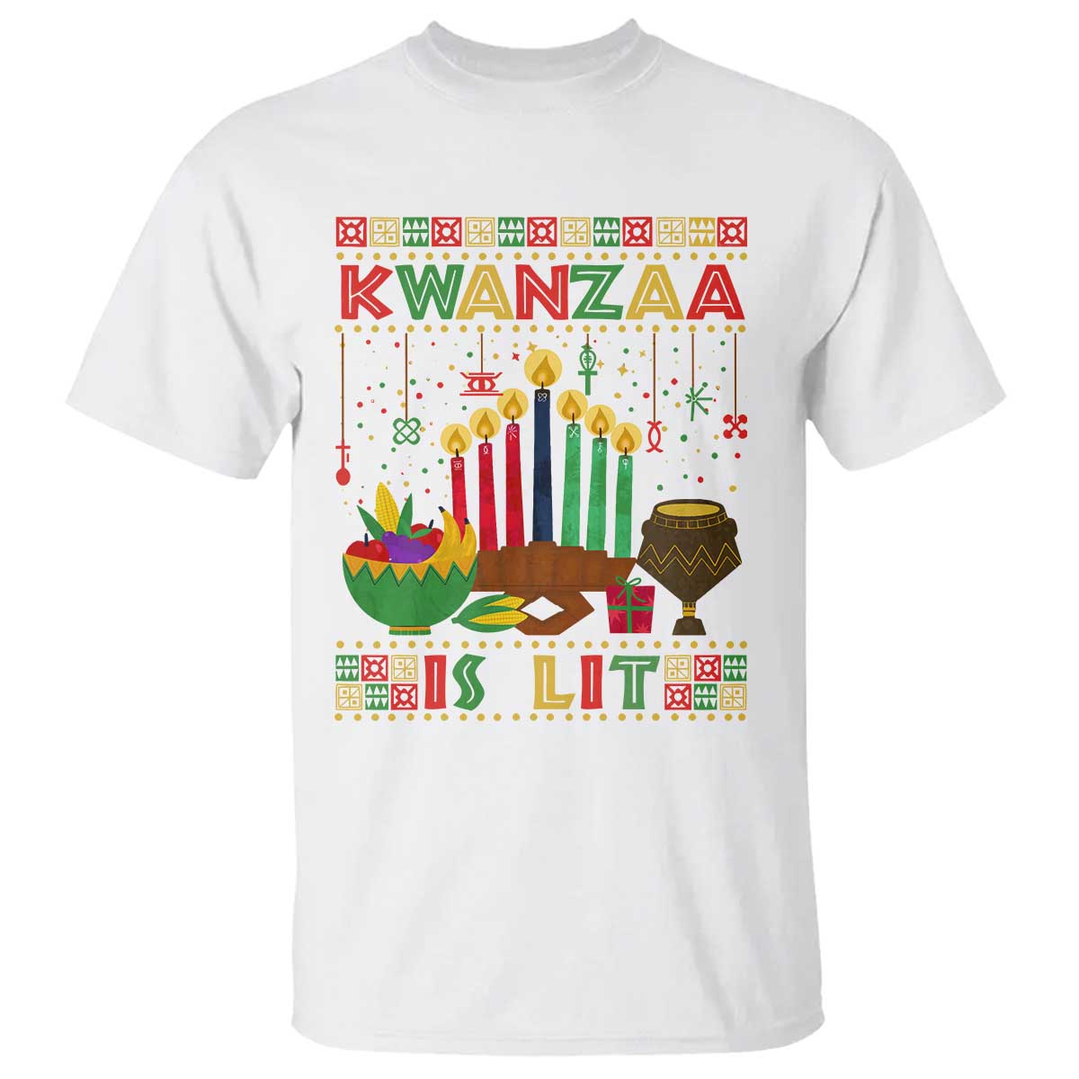 African American Xmas Kwanzaa Is Lit T Shirt