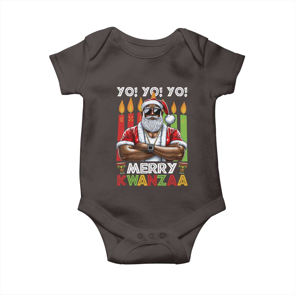 Merry Kwanzaa Baby Onesie Black Christmas African American Santa