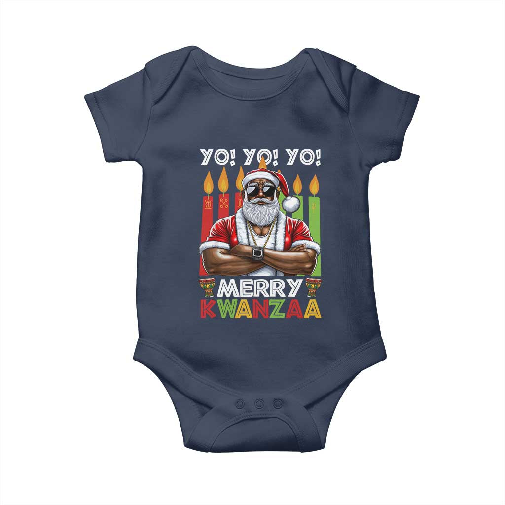 Merry Kwanzaa Baby Onesie Black Christmas African American Santa