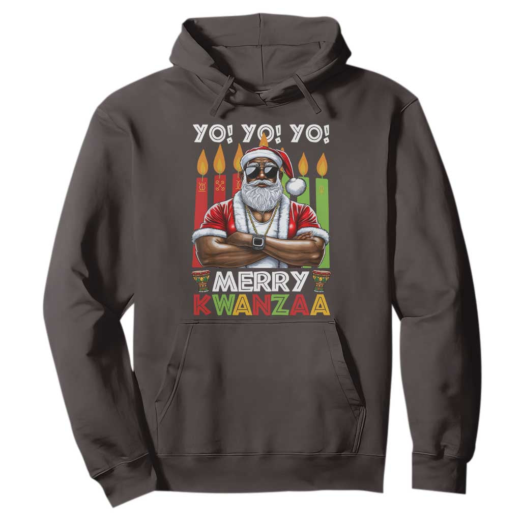 Merry Kwanzaa Hoodie Black Christmas African American Santa