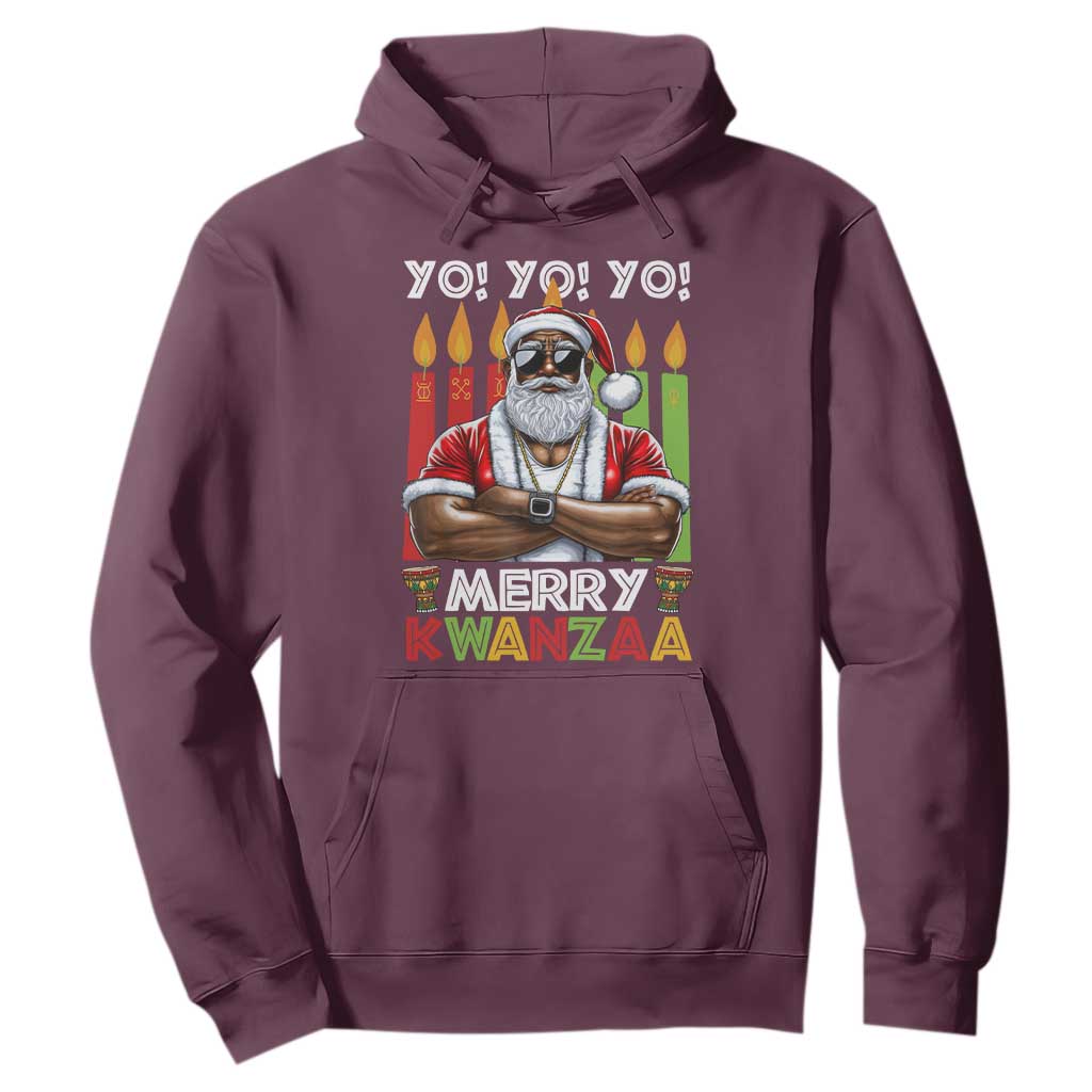 Merry Kwanzaa Hoodie Black Christmas African American Santa