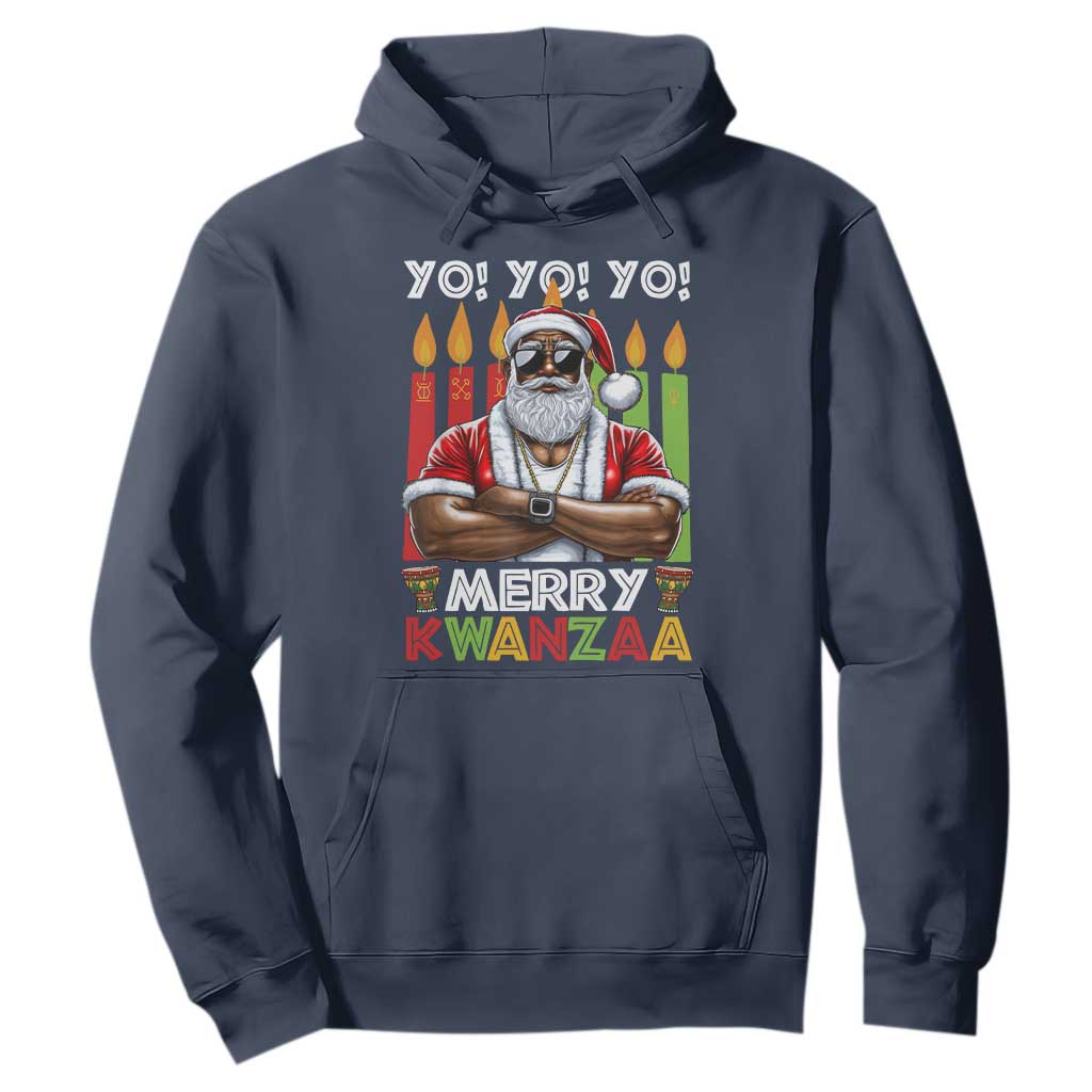 Merry Kwanzaa Hoodie Black Christmas African American Santa