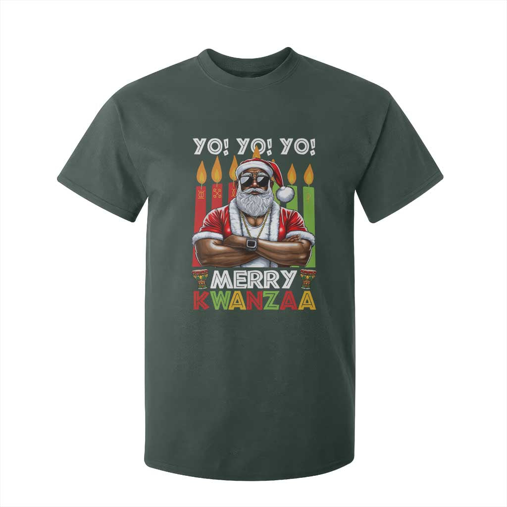 Merry Kwanzaa T Shirt For Kid Black Christmas African American Santa