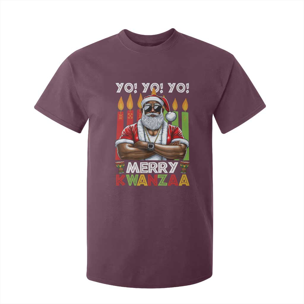 Merry Kwanzaa T Shirt For Kid Black Christmas African American Santa