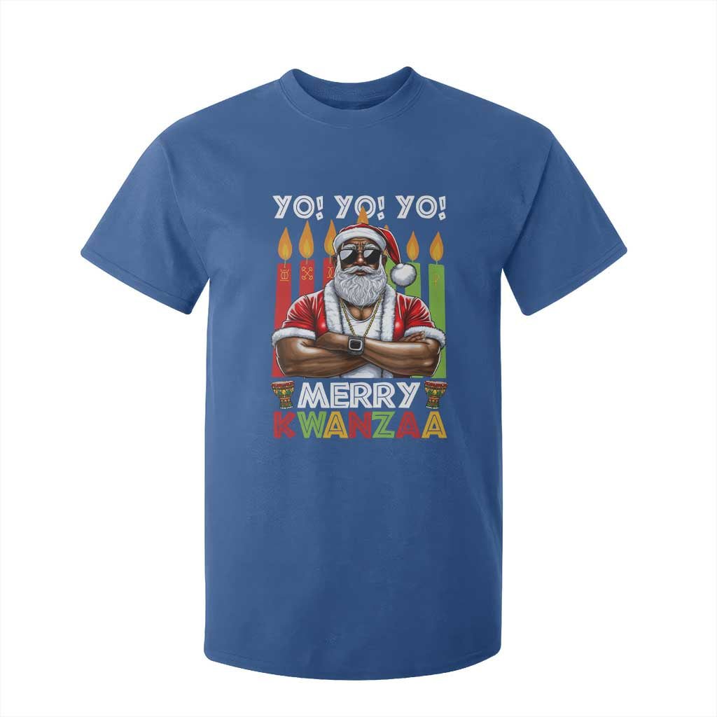 Merry Kwanzaa T Shirt For Kid Black Christmas African American Santa
