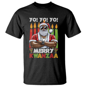 Merry Kwanzaa T Shirt Black Christmas African American Santa