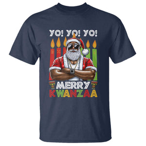 Merry Kwanzaa T Shirt Black Christmas African American Santa