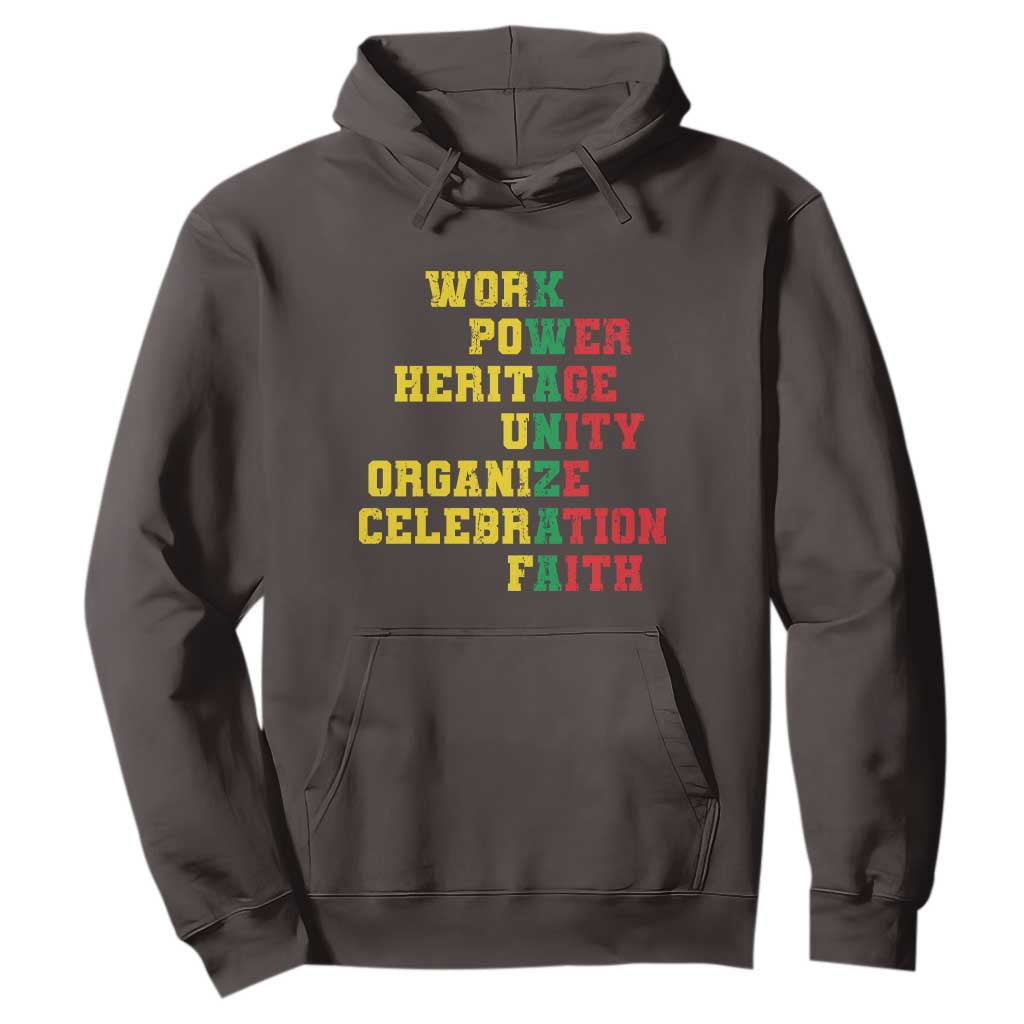 African American Christmas Kwanzaa Hoodie Work Power Heritage Unity Organize Celebration Faith