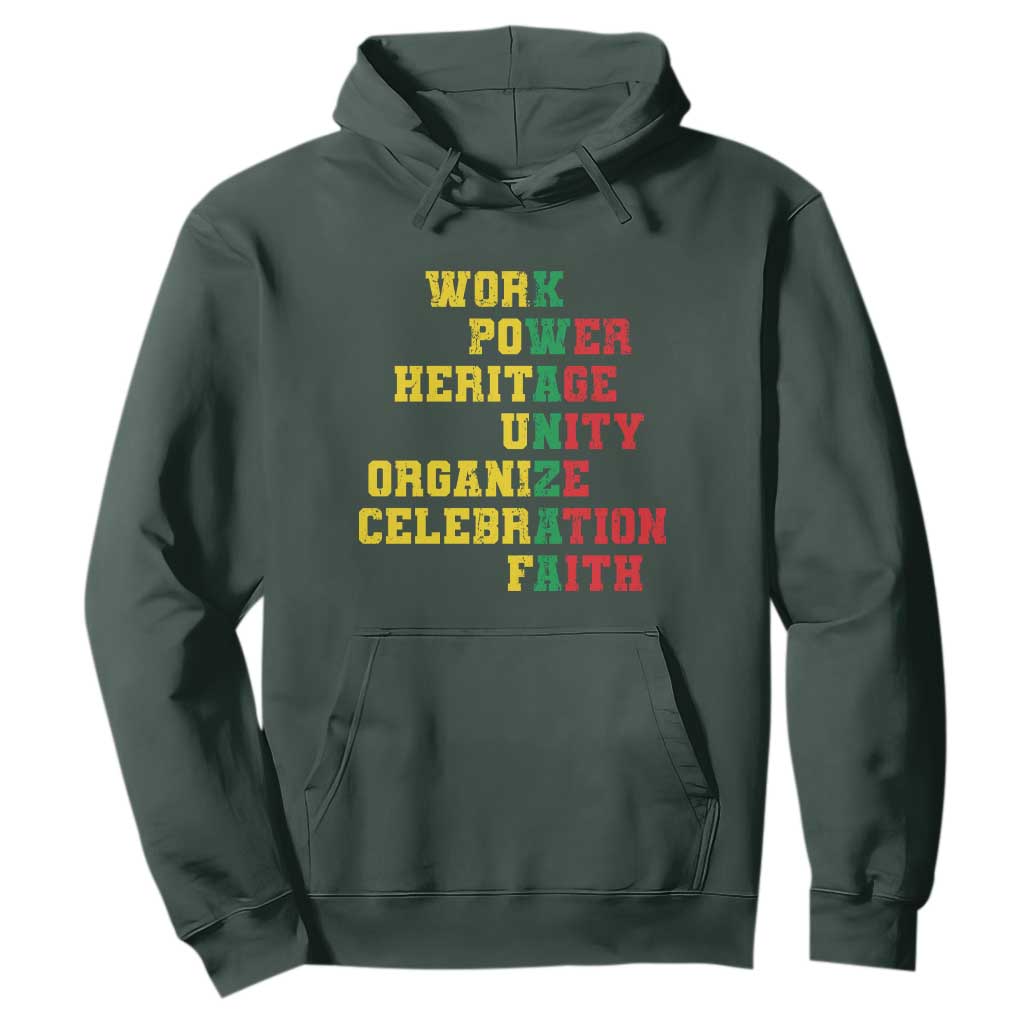 African American Christmas Kwanzaa Hoodie Work Power Heritage Unity Organize Celebration Faith