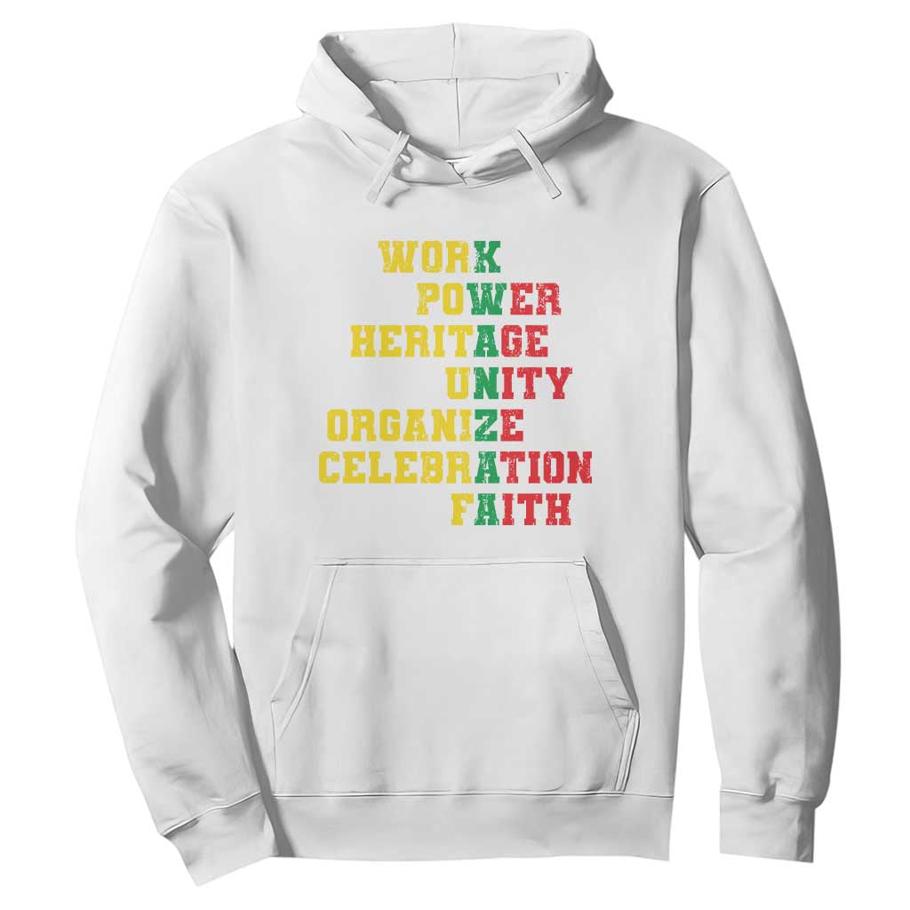 African American Christmas Kwanzaa Hoodie Work Power Heritage Unity Organize Celebration Faith