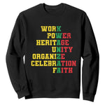 African American Christmas Kwanzaa Sweatshirt Work Power Heritage Unity Organize Celebration Faith