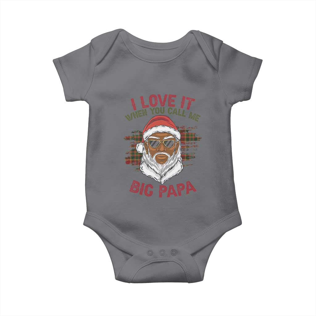 African American Christmas Santa Kwanzaa Baby Onesie I Love It When You Call Me Big Papa